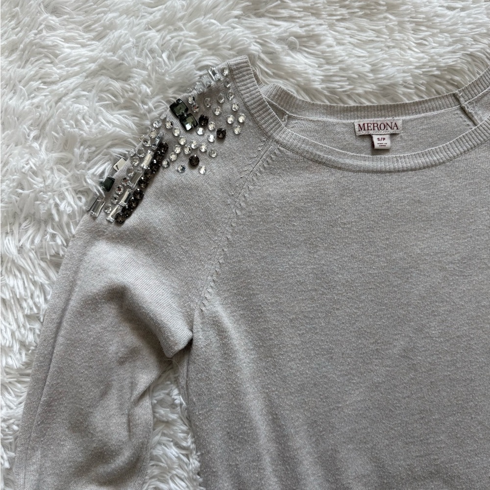 Merona Jeweled Shoulder Light Sweater - Picture 7 of 10
